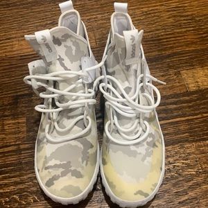 Adidas white camo shoes